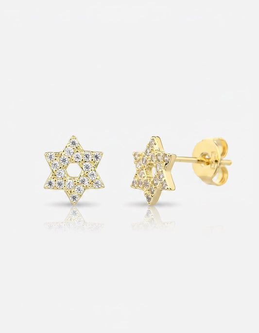 עגילים צמודים ציפוי זהב 14K - JUL Jewelry