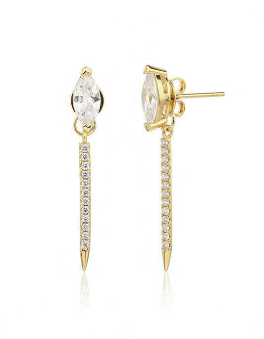 עגילים נתלים ציפוי זהב 14K - JUL Jewelry