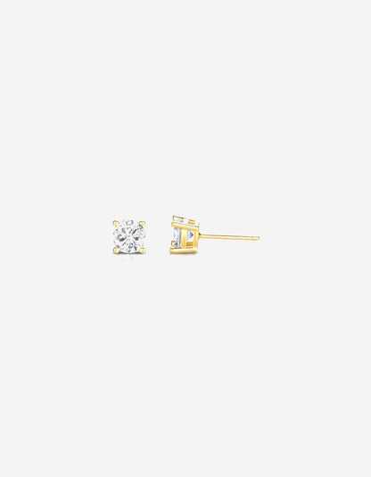 עגילי טוהר – צמודי סוליטר | ציפוי זהב 14K - JUL Jewelry