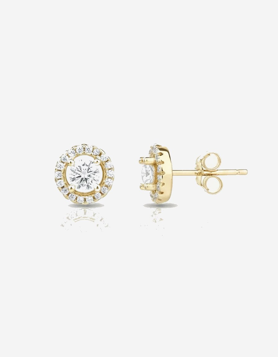 עגילי הילה – צמוד עגול | ציפוי זהב 14K - JUL Jewelry