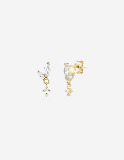 עגילי וינטג׳ – מרקיזה נתלית | ציפוי זהב 14K - JUL Jewelry