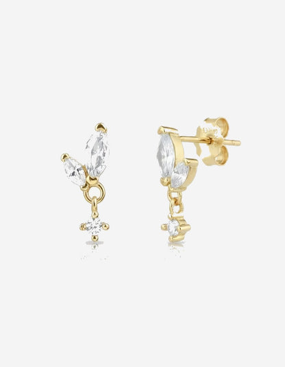 עגילי וינטג׳ – מרקיזה נתלית | ציפוי זהב 14K - JUL Jewelry