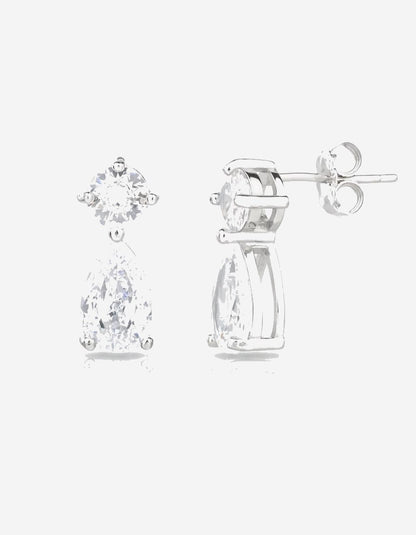 עגילי ערב – עגול וטיפה | כסף 925 - JUL Jewelry