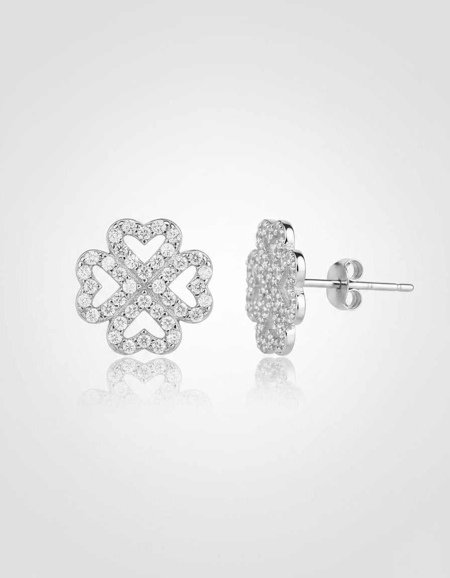 עגילי תלתן – צמוד מזל | כסף 925 - JUL Jewelry
