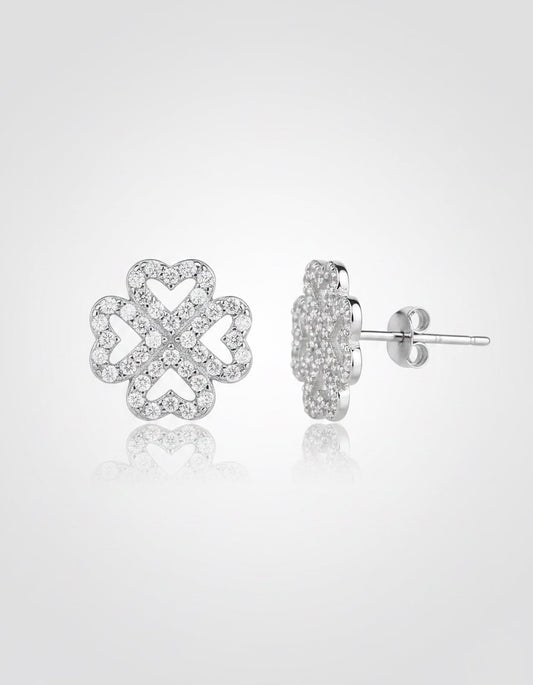 עגילי תלתן – צמוד מזל | כסף 925 - JUL Jewelry
