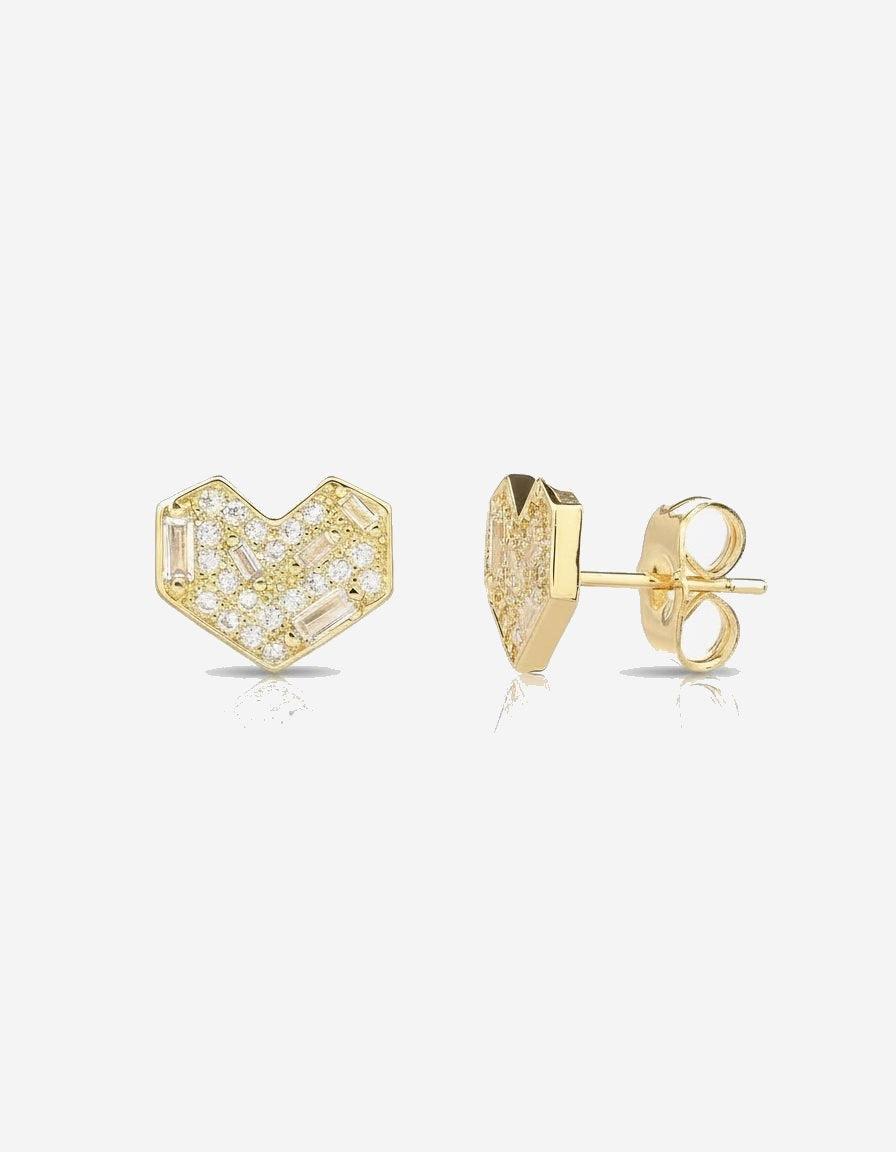 עגילי לב – פאווה | ציפוי זהב 14K - JUL Jewelry