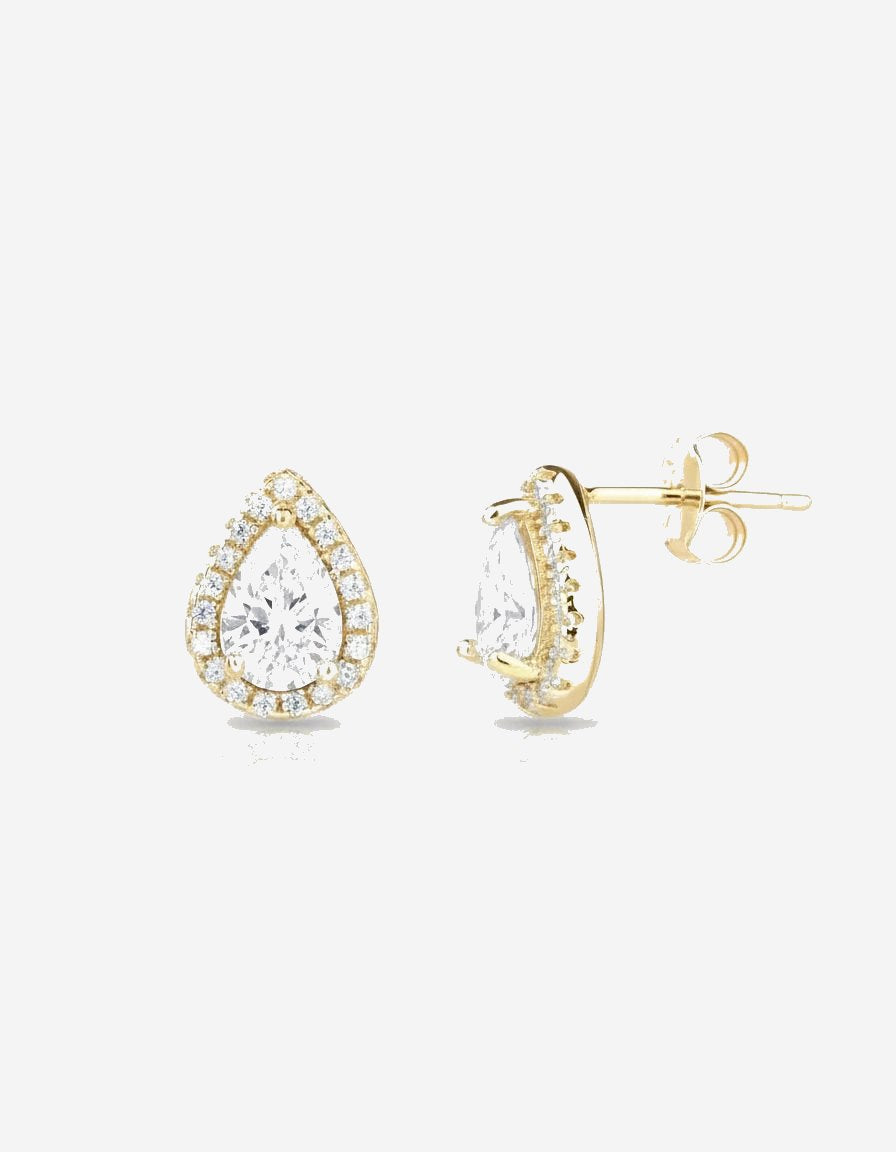 עגילי דמעה – הילת טיפה | ציפוי זהב 14K - JUL Jewelry
