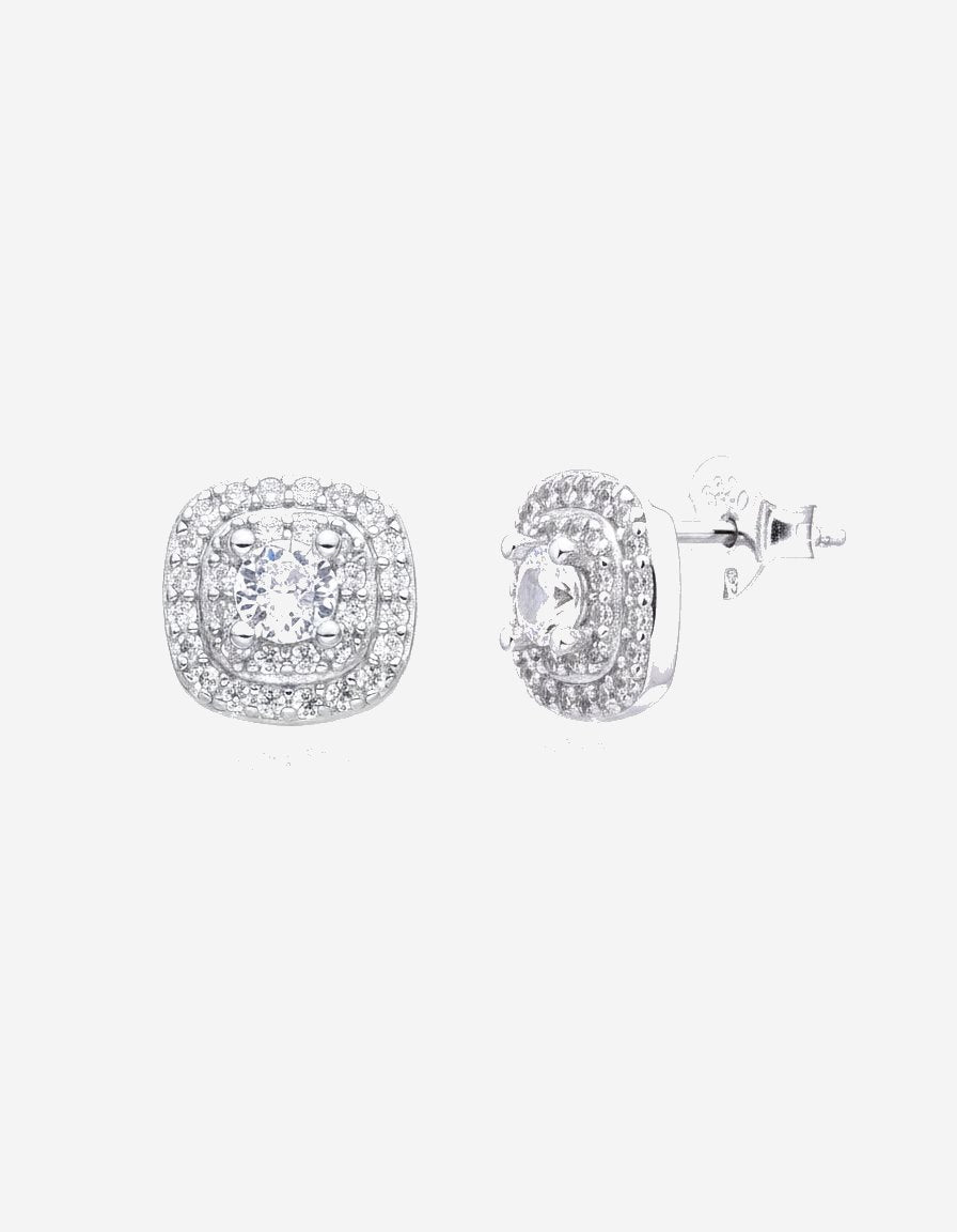 עגילי הילה – צמוד מרובע | כסף 925 - JUL Jewelry