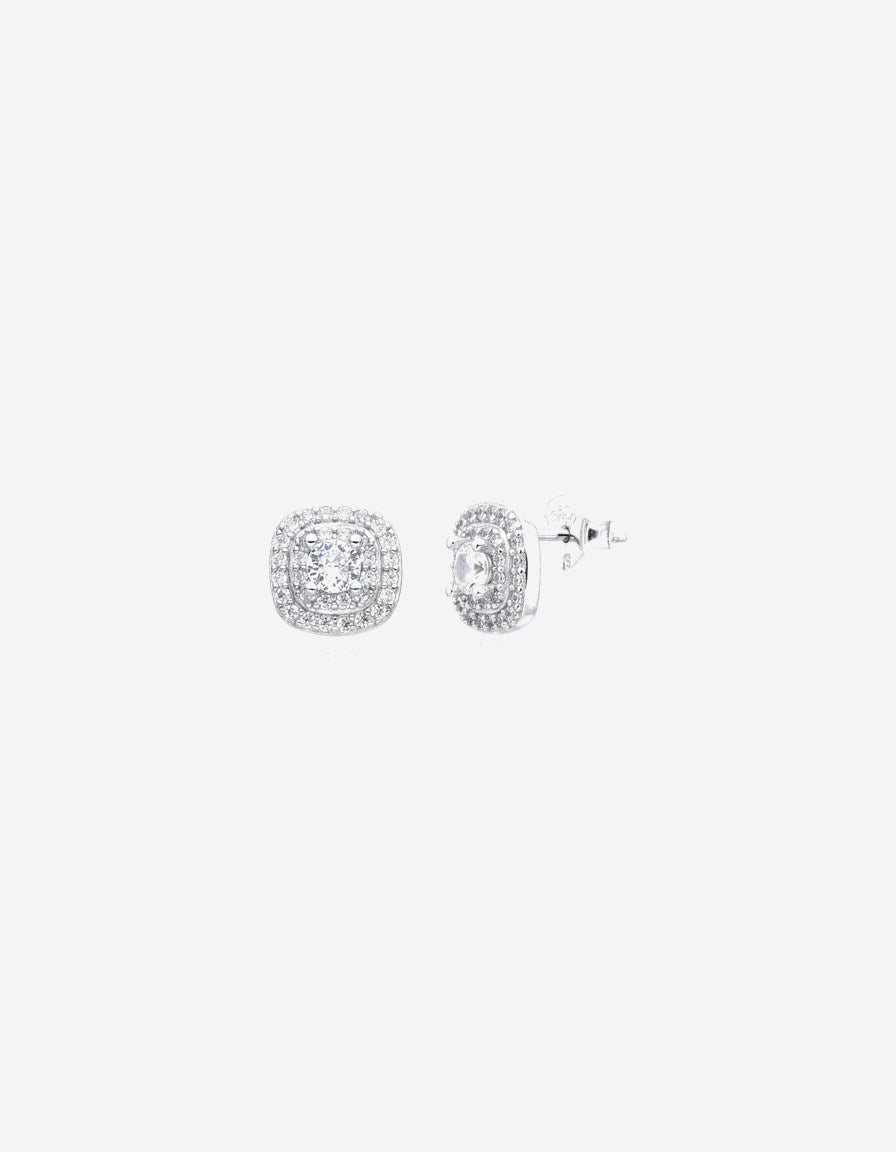 עגילי הילה – צמוד מרובע | כסף 925 - JUL Jewelry