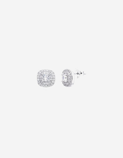 עגילי הילה – צמוד מרובע | כסף 925 - JUL Jewelry