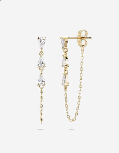 עגילי דריפ – טיפות נתלות | ציפוי זהב 14K - JUL Jewelry