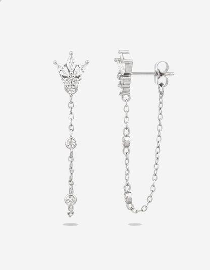 עגילי כתר – שרשרת נשפכת | כסף 925 - JUL Jewelry