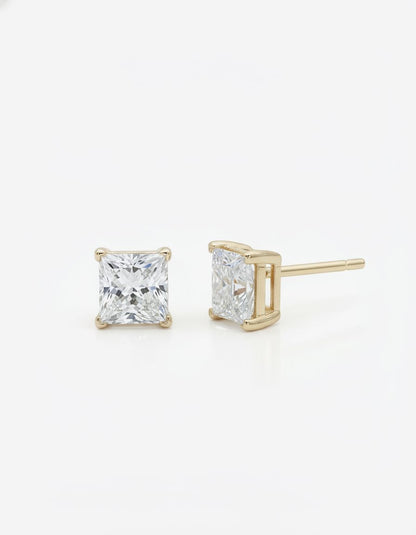 עגילי פרינסס – צמוד מרובע | ציפוי זהב 14K - JUL Jewelry