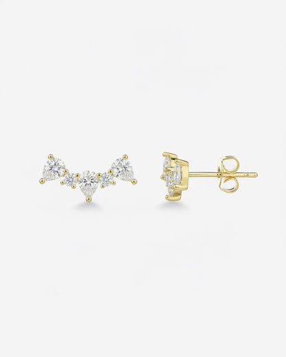 עגילי מטפס – זיגזג | ציפוי זהב 14K - JUL Jewelry