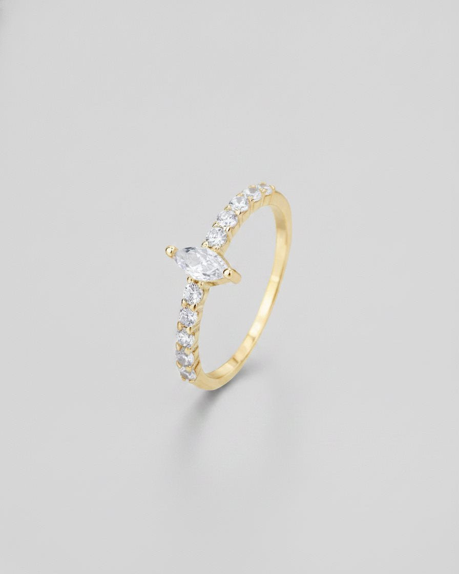 טבעת קסקייד – שורה מדורגת | ציפוי זהב 14K - JUL Jewelry