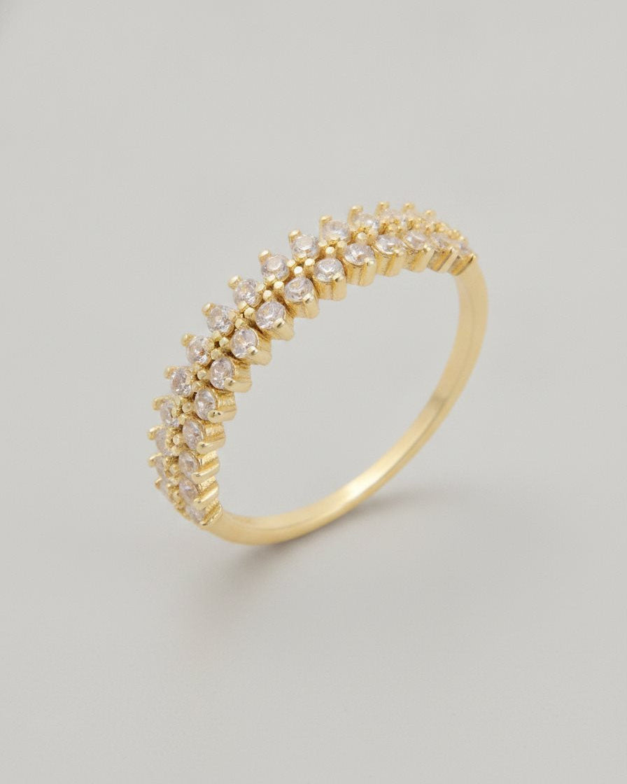טבעת רומי קלאסי – חצי-איטרניטי | ציפוי זהב 14K - JUL Jewelry