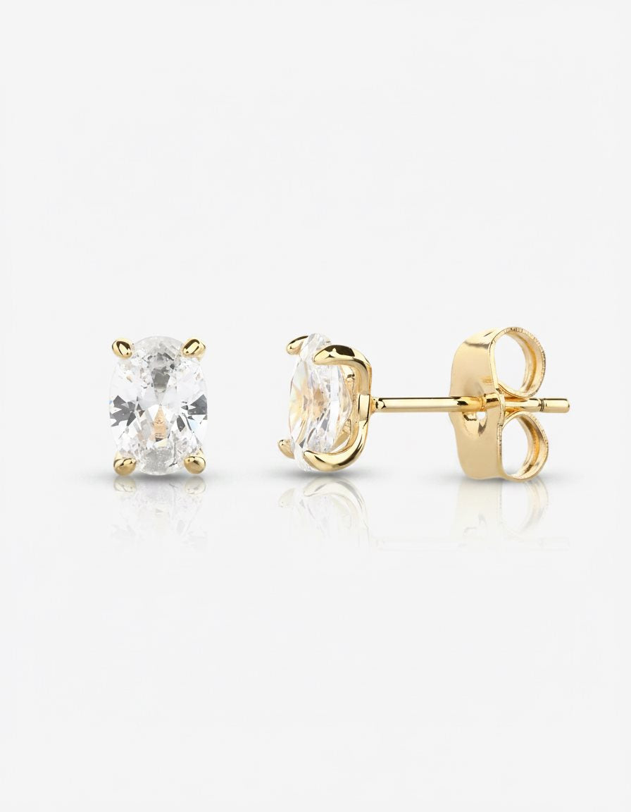 עגילי אורית – צמוד אובל | ציפוי זהב 14K - JUL Jewelry