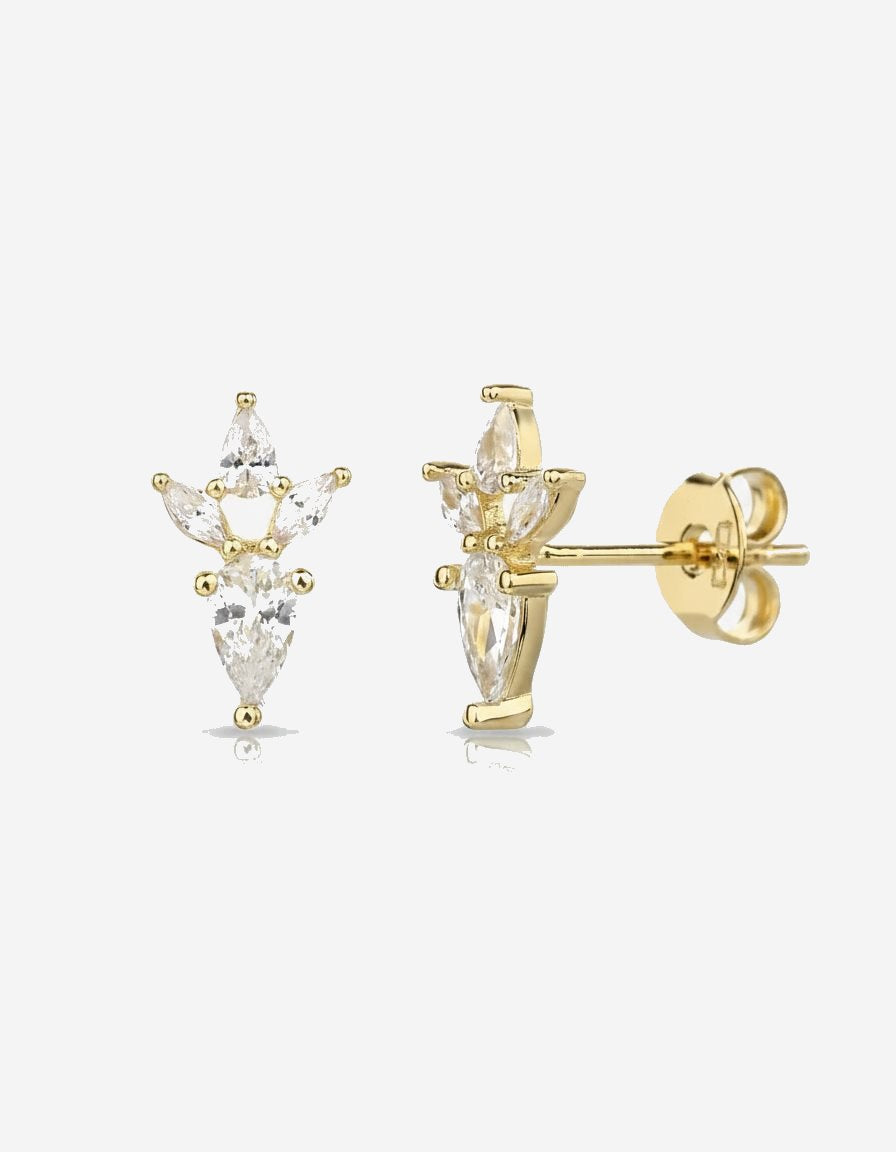 עגילי טליה – צמוד מקבץ מרקיזה | ציפוי זהב 14K - JUL Jewelry