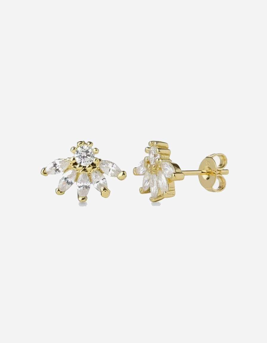 עגילי אלמוג – צמוד מניפה | ציפוי זהב 14K - JUL Jewelry