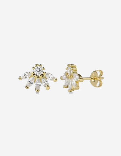 עגילי אלמוג – צמוד מניפה | ציפוי זהב 14K - JUL Jewelry