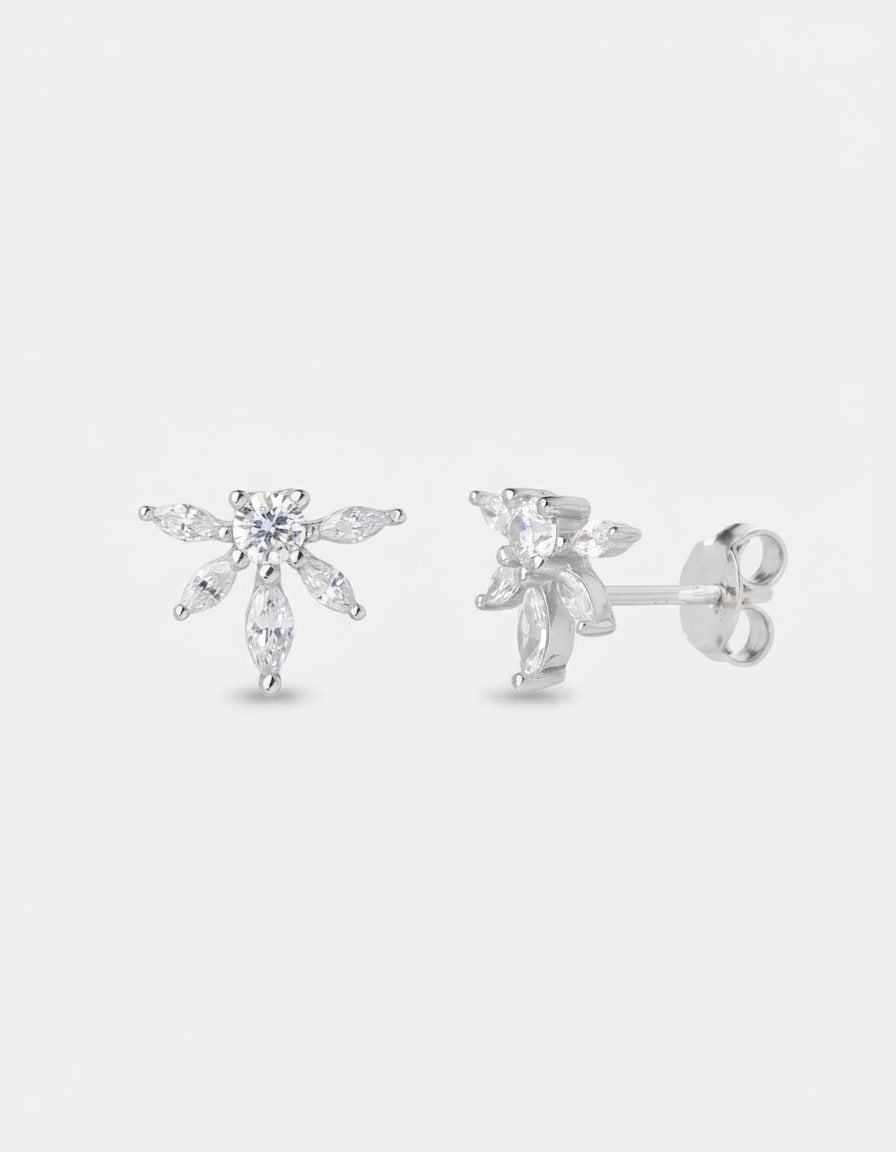 עגילי מרגנית – צמוד פרח מרקיזה | כסף 925 - JUL Jewelry