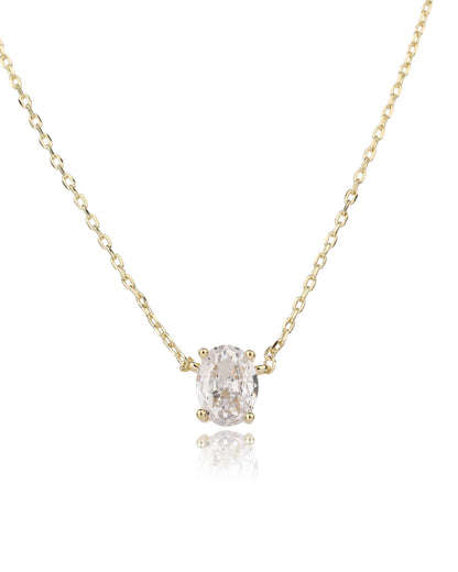 שרשרת אלה – סוליטר אובל | ציפוי זהב 14K - JUL Jewelry