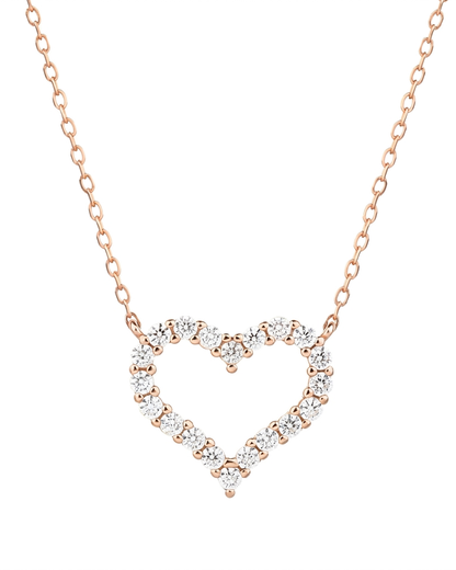 שרשרת חיבוק – לב פתוח | רוז גולד