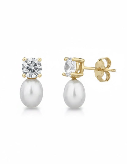 עגילים צמודים ציפוי זהב 14K - JUL Jewelry