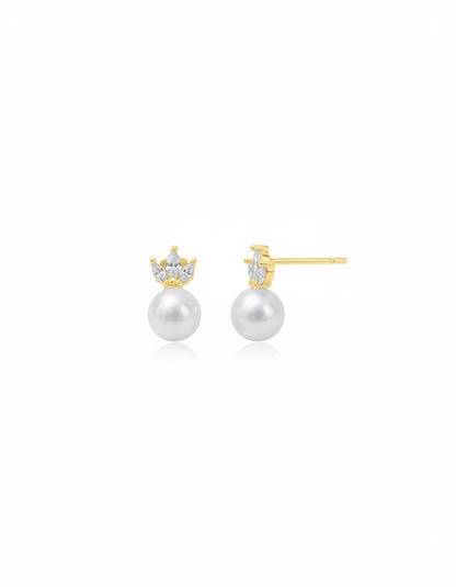 עגילים צמודים ציפוי זהב 14K - JUL Jewelry