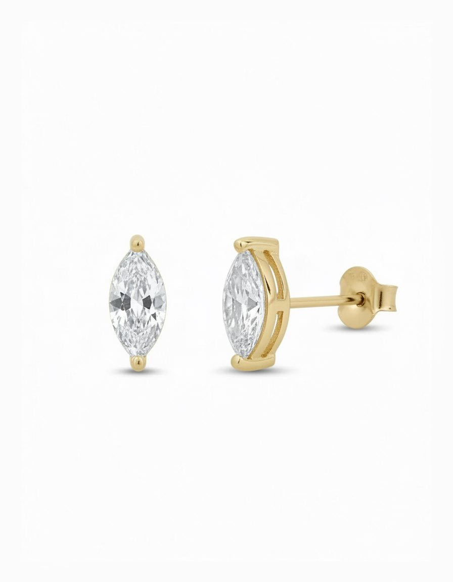 עגילים צמודים ציפוי זהב 14K - JUL Jewelry