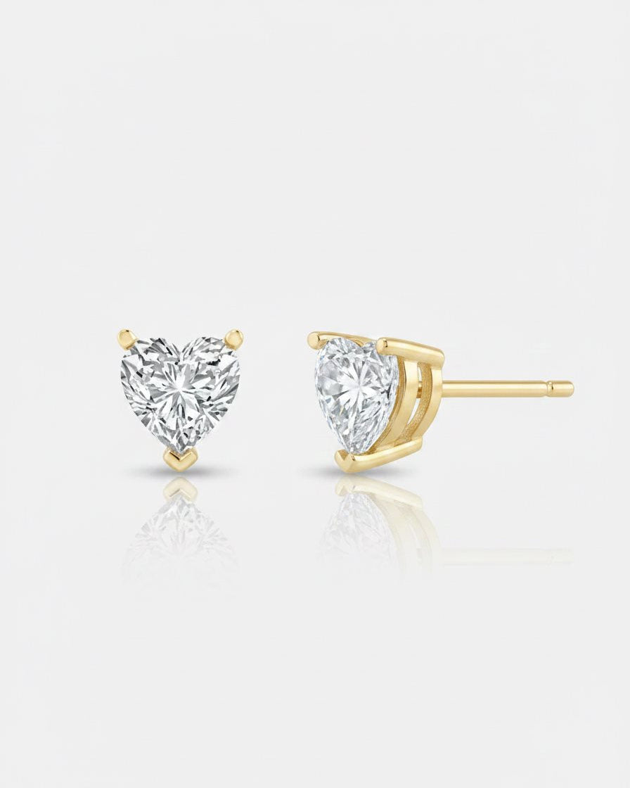 עגילים צמודים ציפוי זהב 14K - JUL Jewelry