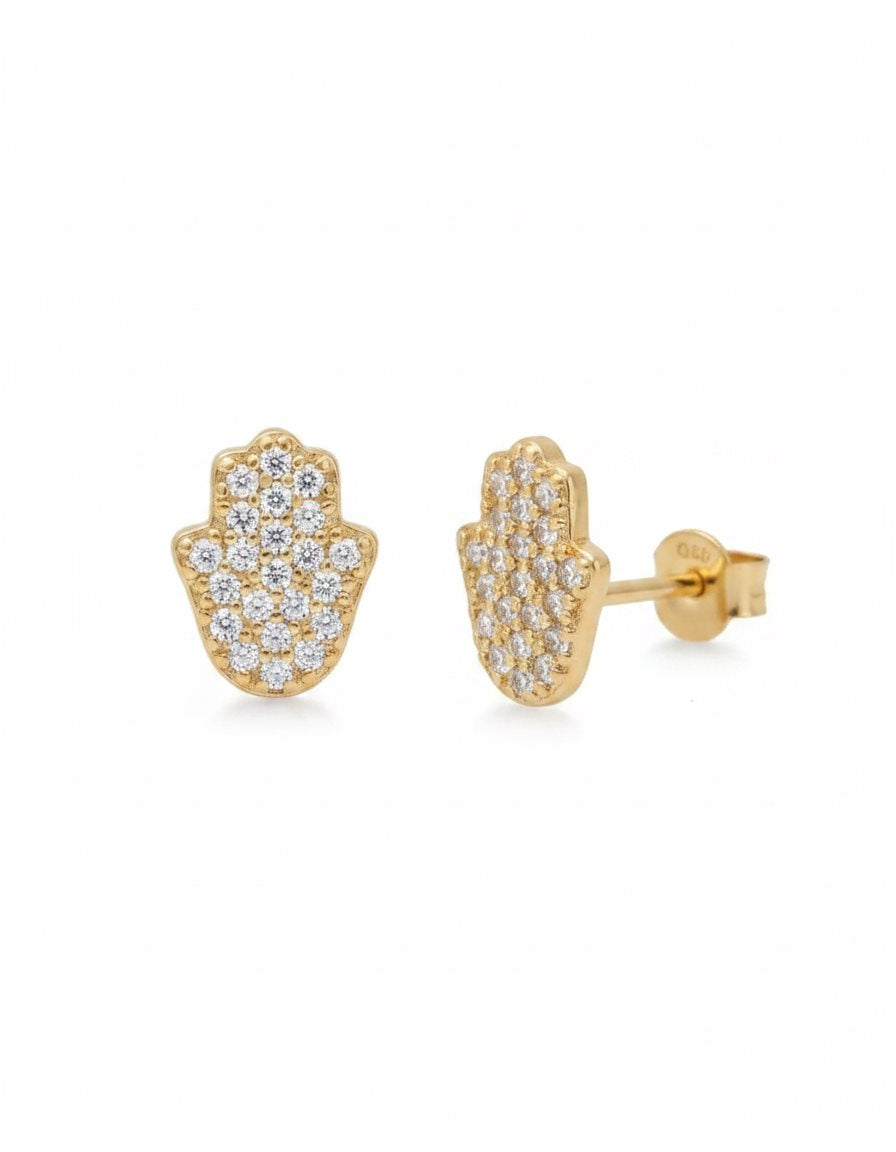 עגילים צמודים ציפוי זהב 14K - JUL Jewelry