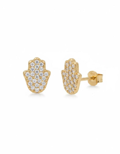 עגילים צמודים ציפוי זהב 14K - JUL Jewelry