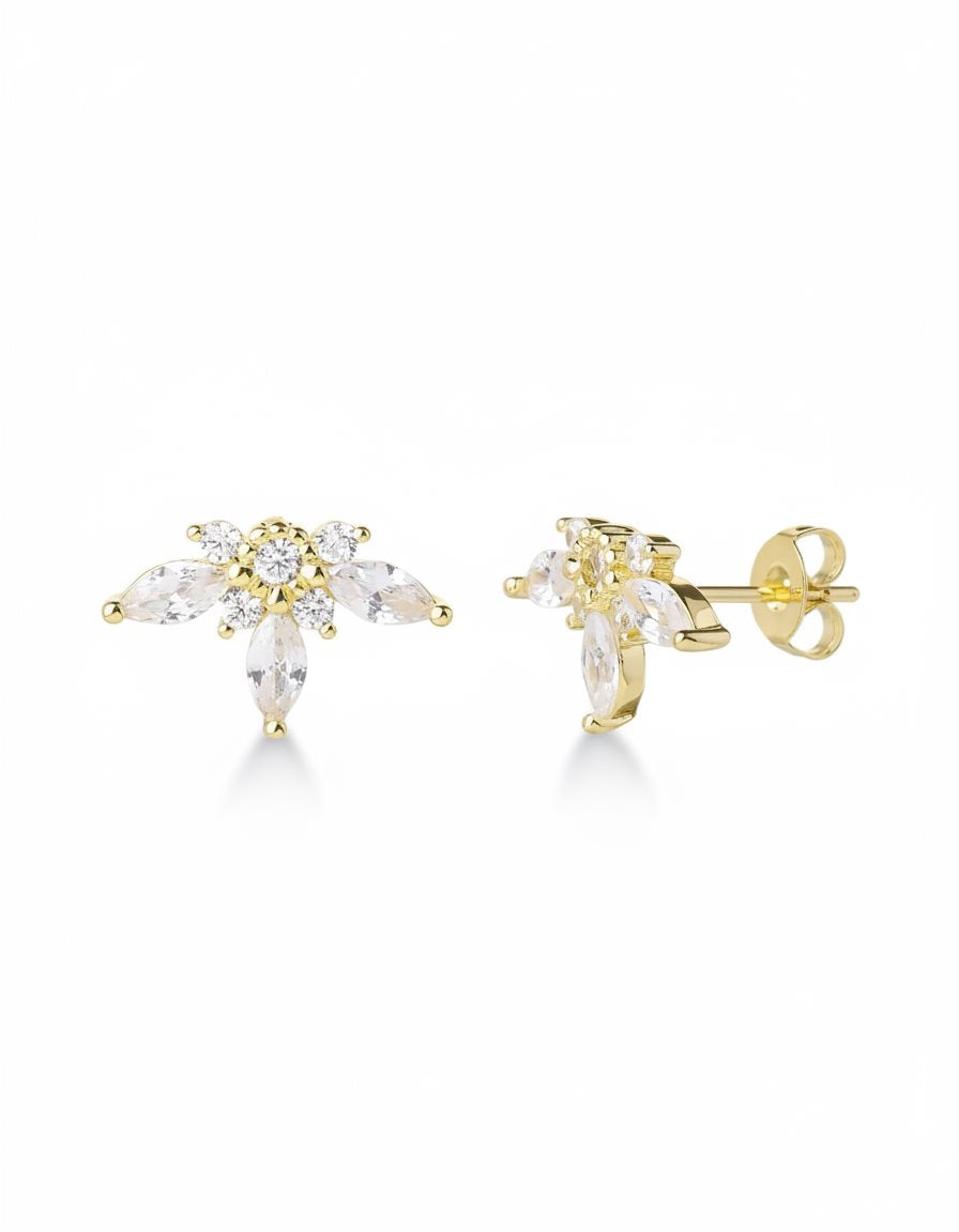 עגילים צמודים ציפוי זהב 14K - JUL Jewelry