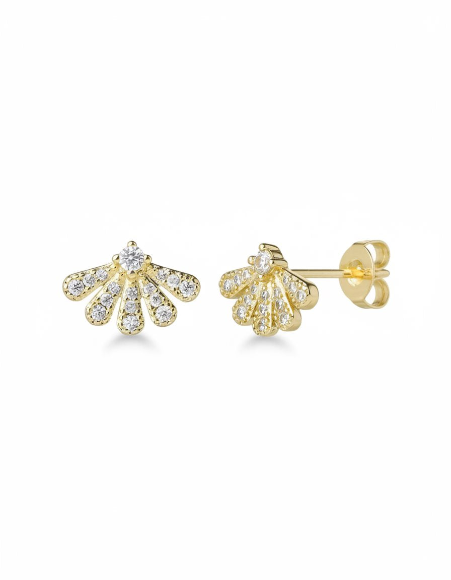 עגילים צמודים ציפוי זהב 14K - JUL Jewelry