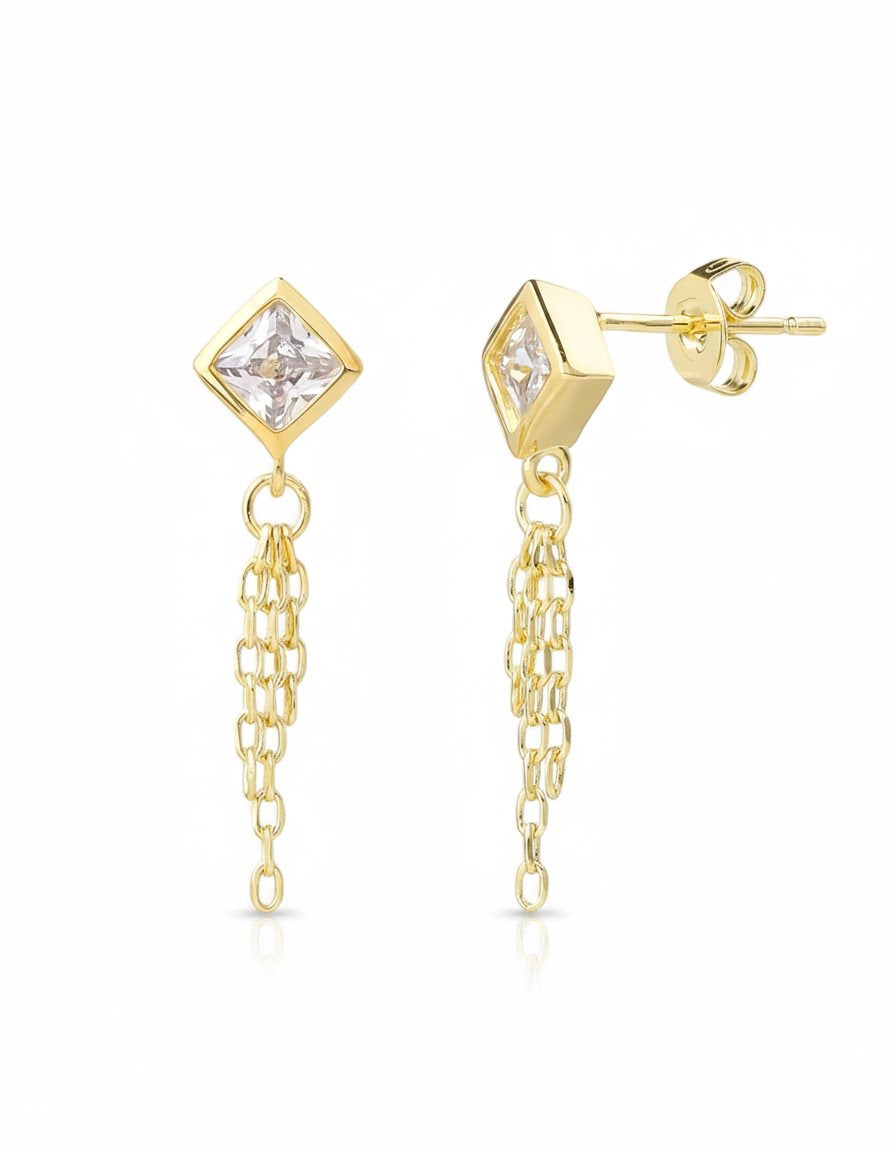 עגילים נתלים ציפוי זהב 14K - JUL Jewelry