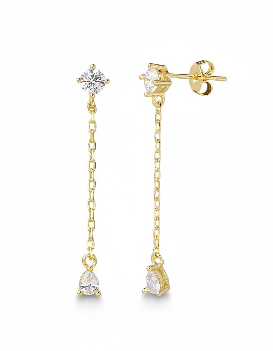 עגילים נתלים ציפוי זהב 14K - JUL Jewelry