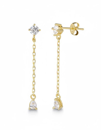 עגילים נתלים ציפוי זהב 14K - JUL Jewelry