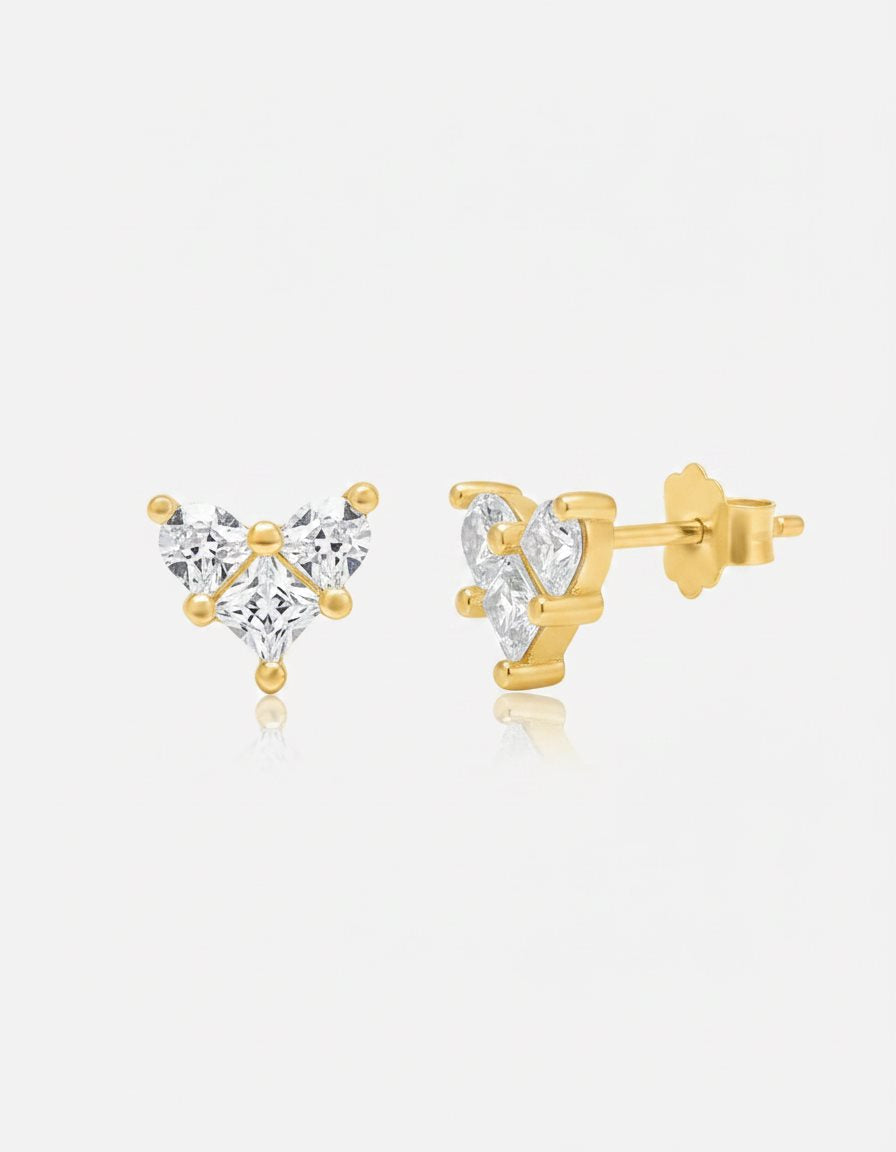 עגילים צמודים ציפוי זהב 14K - JUL Jewelry