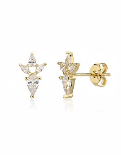 עגילים צמודים ציפוי זהב 14K - JUL Jewelry
