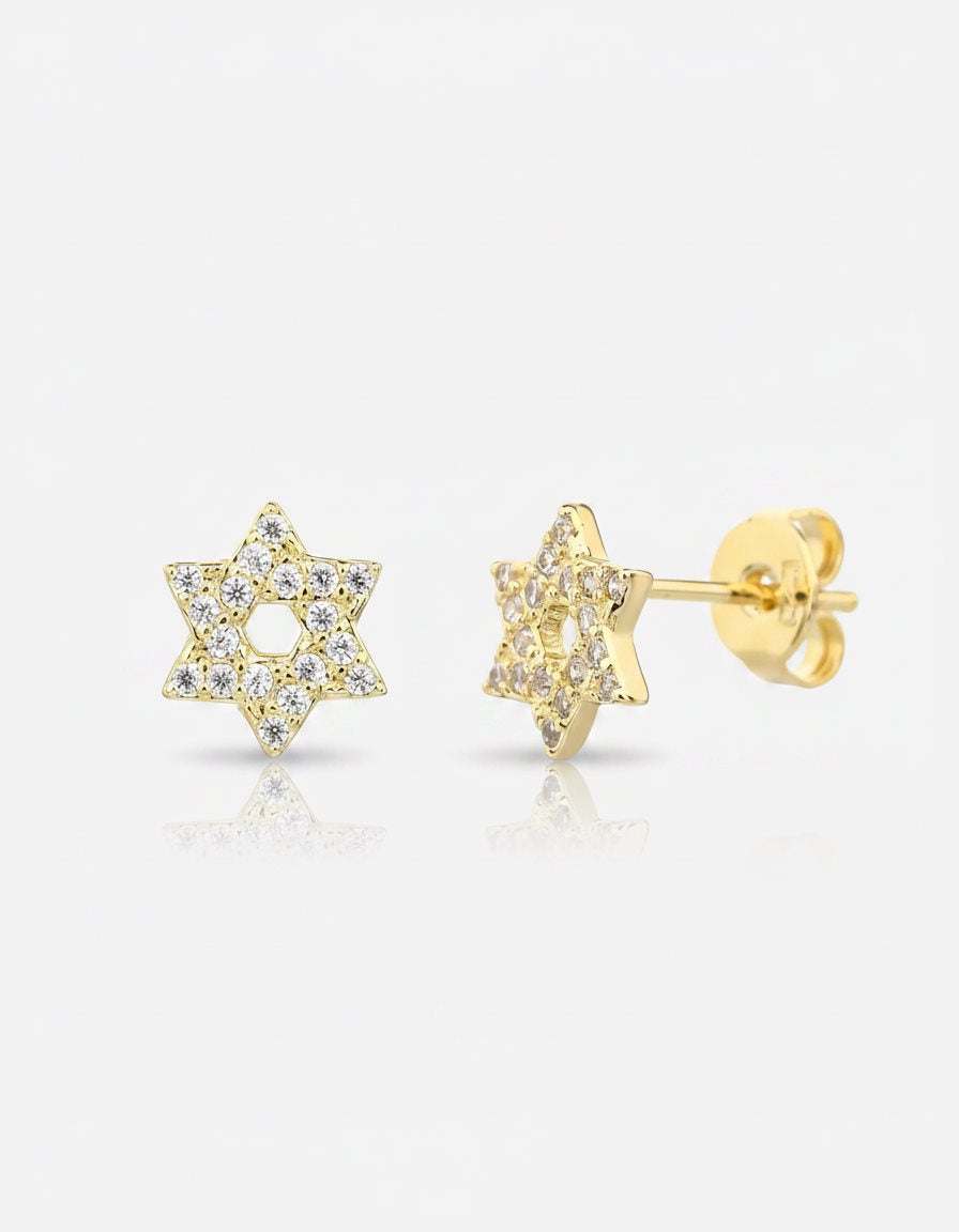 עגילים צמודים ציפוי זהב 14K - JUL Jewelry