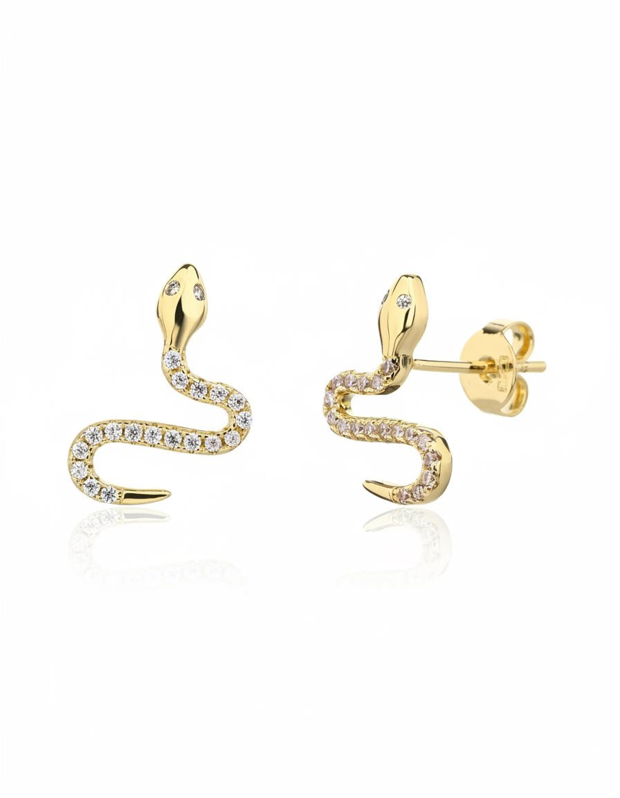 עגילים צמודים ציפוי זהב 14K - JUL Jewelry