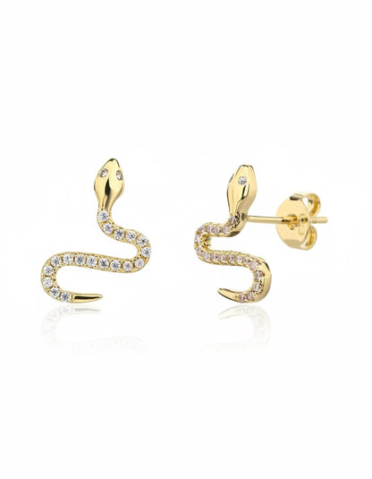 עגילים צמודים ציפוי זהב 14K - JUL Jewelry