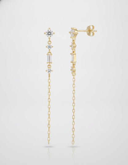 עגילים נתלים ציפוי זהב 14K - JUL Jewelry