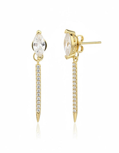 עגילים נתלים ציפוי זהב 14K - JUL Jewelry