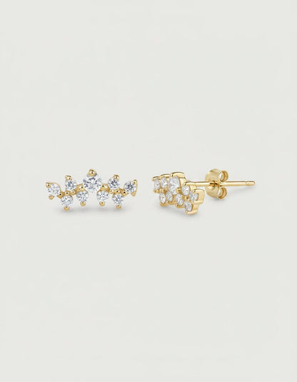 עגילים צמודים ציפוי זהב 14K - JUL Jewelry