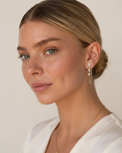 עגילי דריפ – טיפות נתלות | רוז גולד