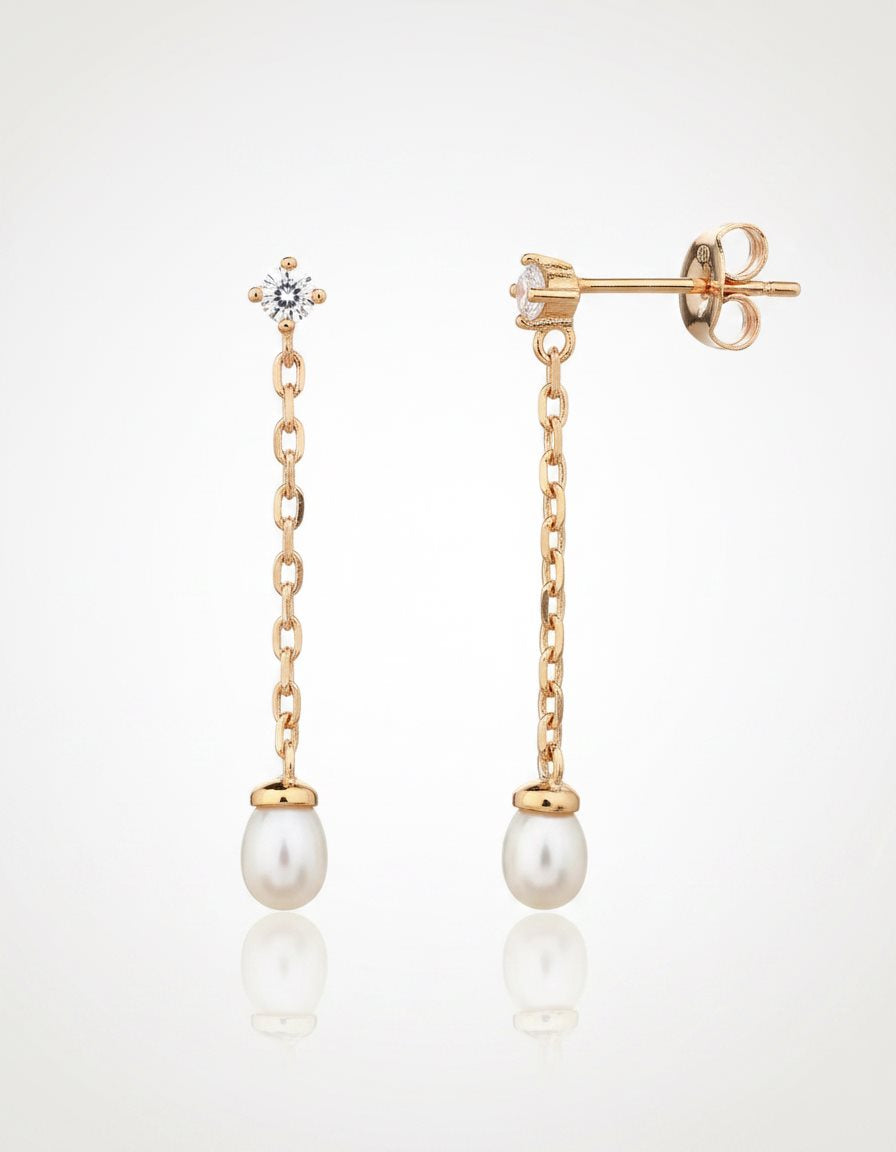 עגילים נתלים ציפוי זהב 14K - JUL Jewelry