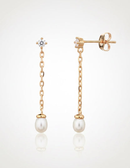 עגילים נתלים ציפוי זהב 14K - JUL Jewelry