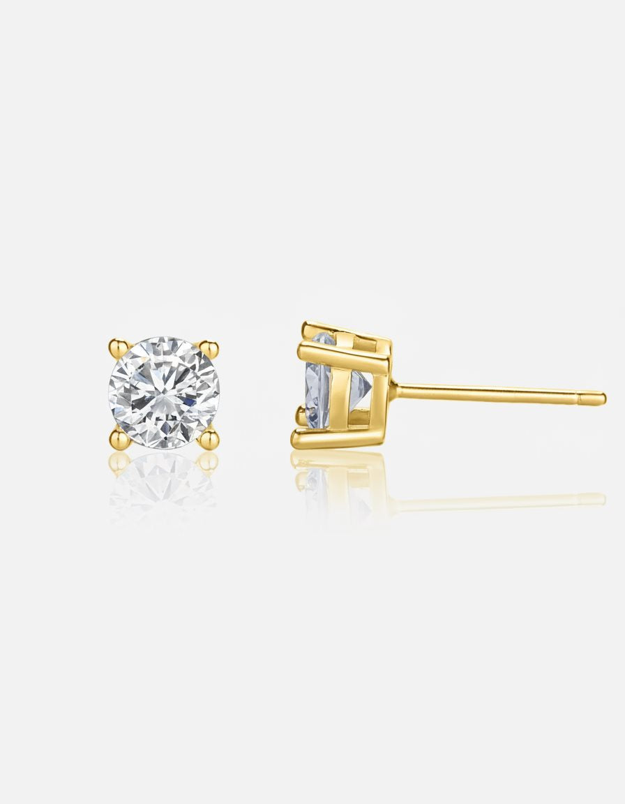 עגילים צמודים ציפוי זהב 14K - JUL Jewelry